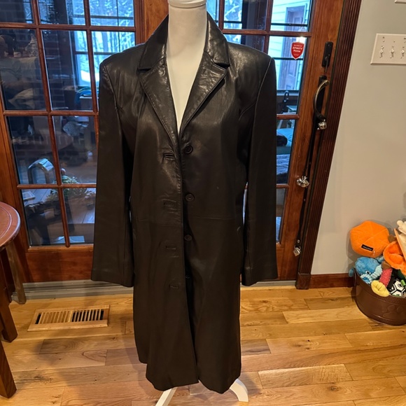 Women's XL long leather jacket - Picture 1 of 7
